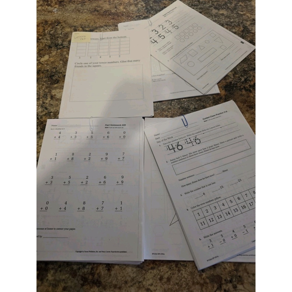 Home School Classroom. Teacher. Parents. 1st Grade Math. 130+PAGES FRONT&BACK.